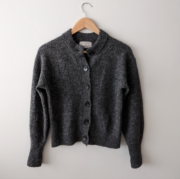 Everlane Cropped Alpaca Cardigan Grey XS - Picture 4 of 7